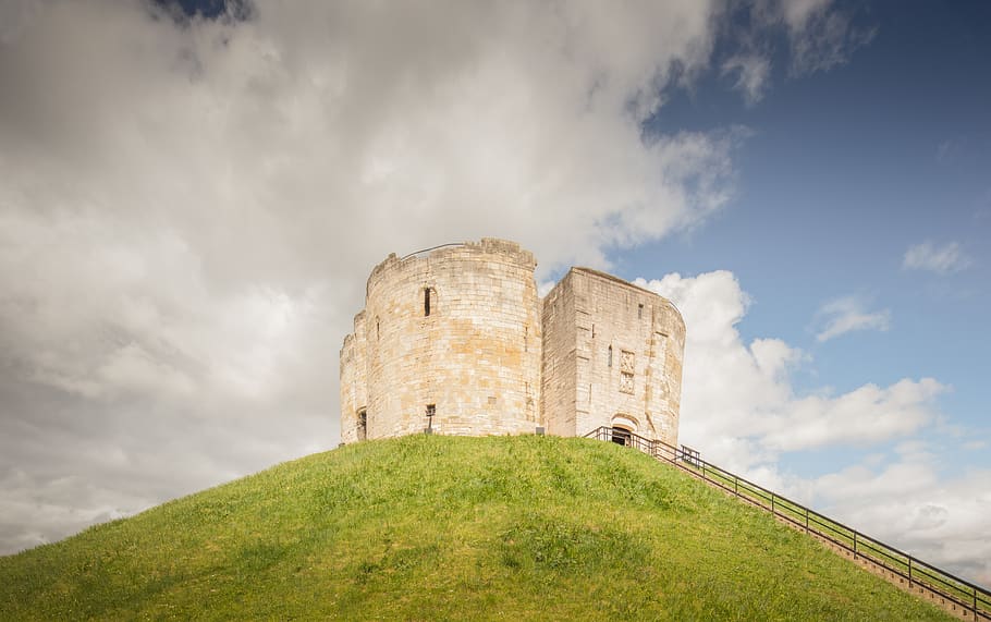 cliffords tower, castle, castles, fort, fortress, hill, historic HD wallpaper