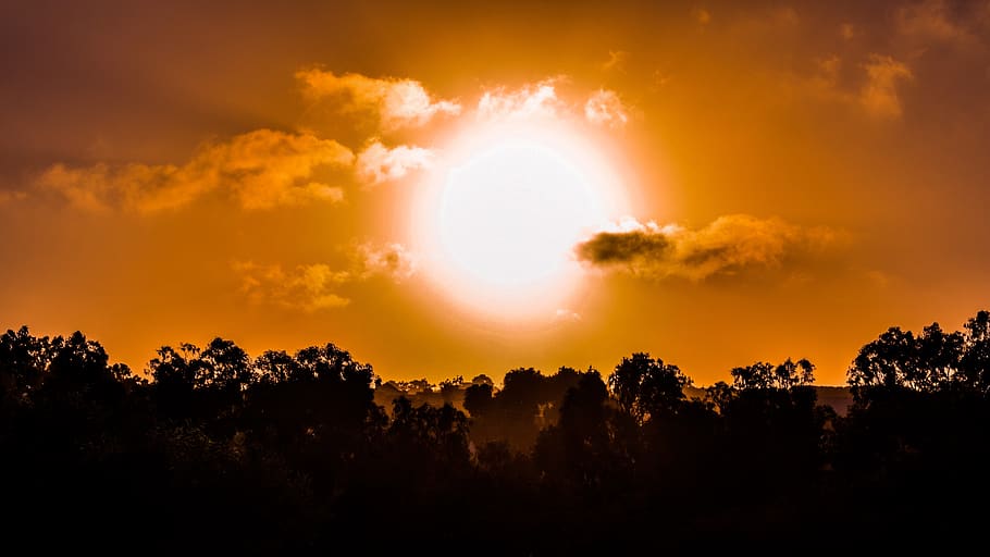 sunset, sky, clouds, nature, afternoon, sunlight, evening, landscape HD wallpaper