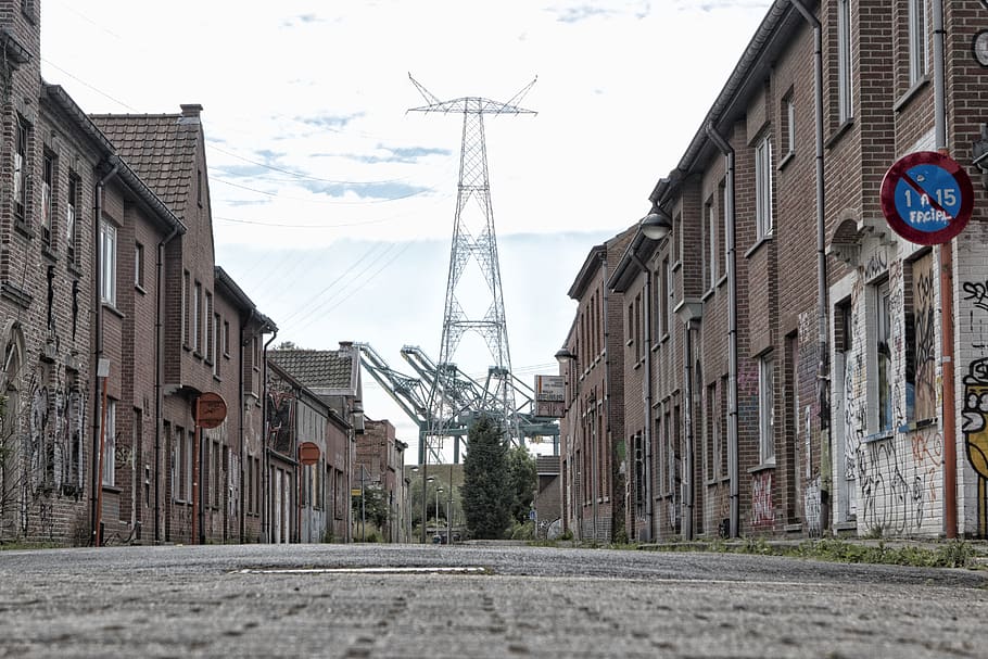 walkway, path, pavement, sidewalk, belgium, doel, abandoned village HD wallpaper