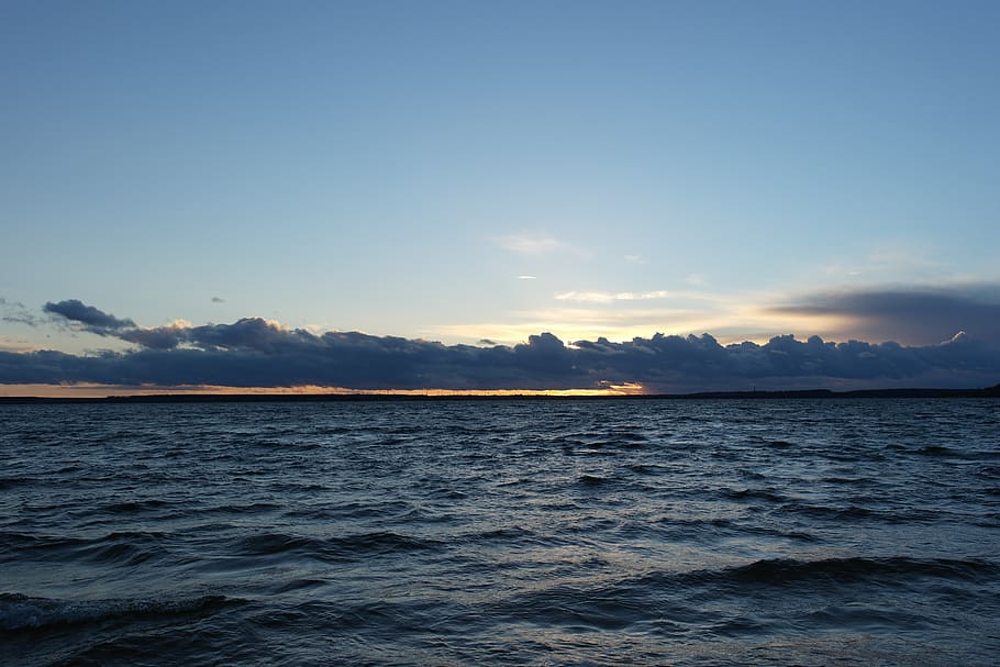 lake, sunset, wave, sea, water, sky, beauty in nature, scenics - nature HD wallpaper