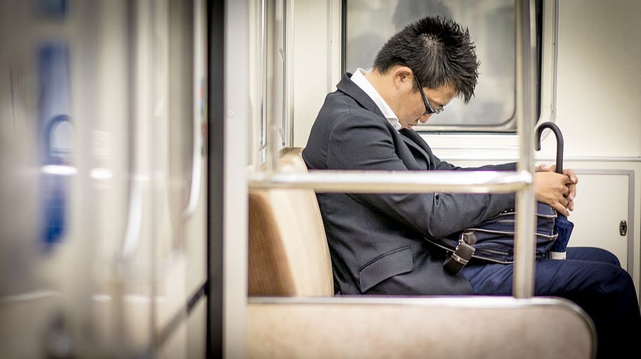 japan, tired, work, men, sitting, one person, adult, business person HD wallpaper
