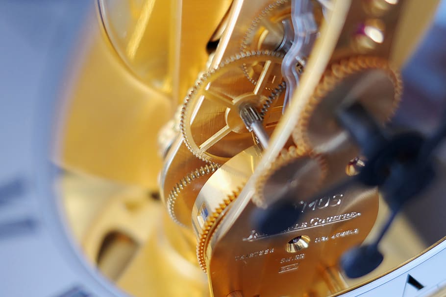 clock, movement, gear, time, time indicator, gears, mechanism HD wallpaper
