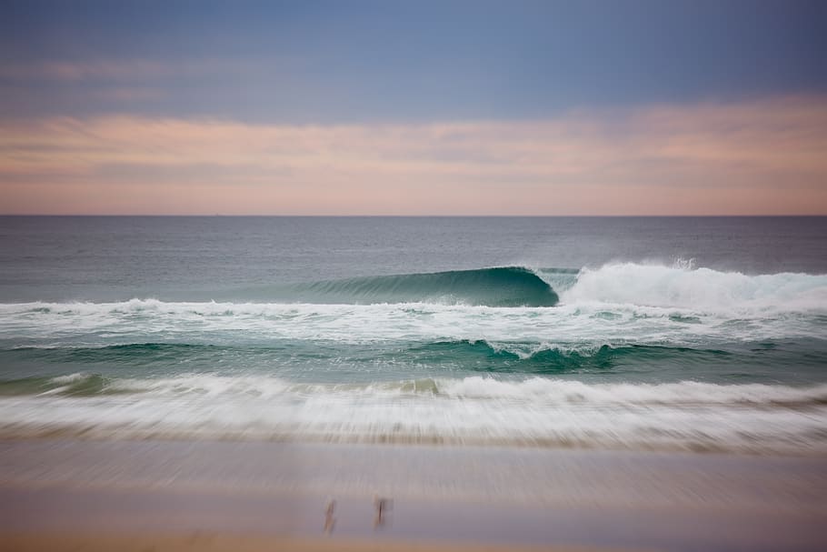 Scenic View of Ocean During Dawn, beach, blur, horizon, idyllic HD wallpaper
