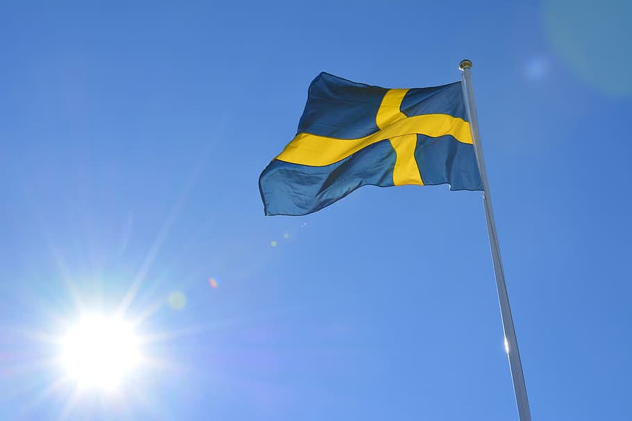 flag, sweden, swedish flag, solar, wind, background, summer, HD wallpaper