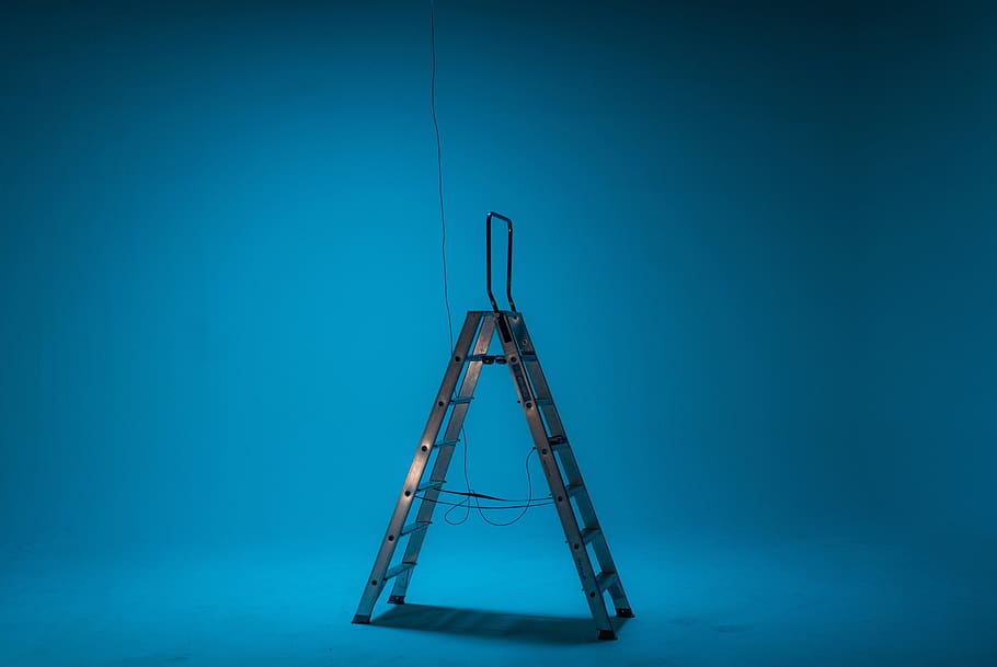 black A-frame ladder, triangle, outdoors, equipment, everypixel HD wallpaper