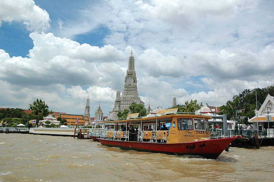 wat arun, cloud - sky, nautical vessel, built structure, architecture HD wallpaper