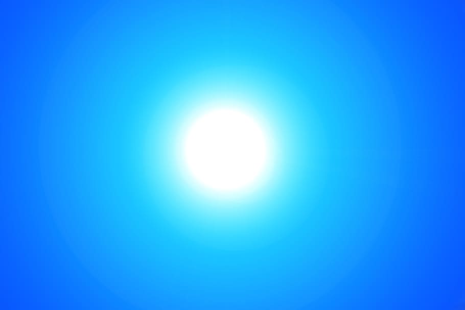 sky, sun, partly cloudy, heiss, summer, sunbeam, blue, sunlight HD wallpaper