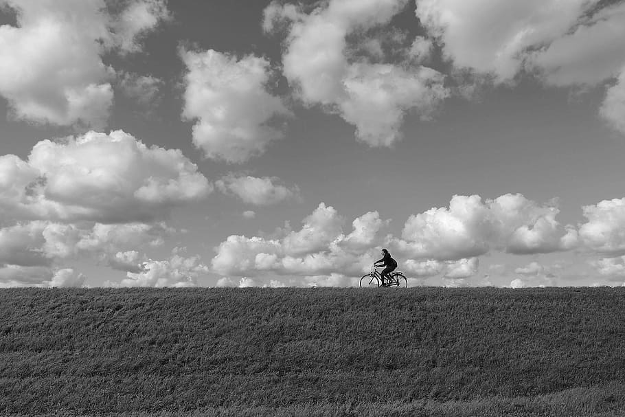 netherlands, marken, cloud - sky, real people, one person, field HD wallpaper