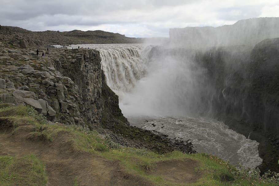 waterfall, iceland, landscape, nature, scenics - nature, beauty in nature HD wallpaper