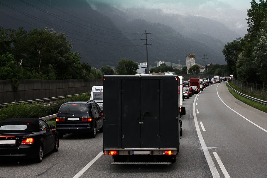 road, auto, jam, asphalt, highway, obstacle, vacations, holidays HD wallpaper