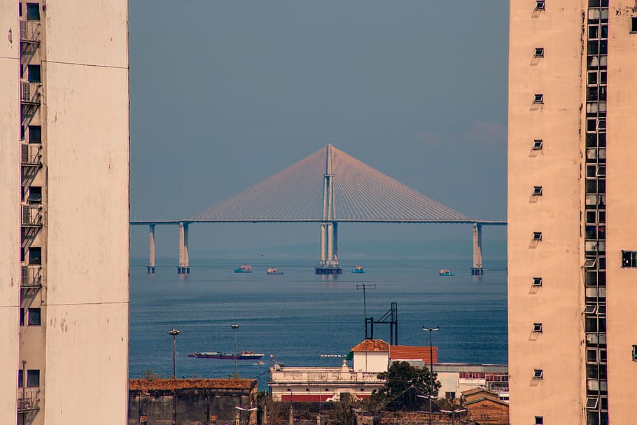 brazil, rio negro bridge, river, architecture, manaus, built structure, HD wallpaper