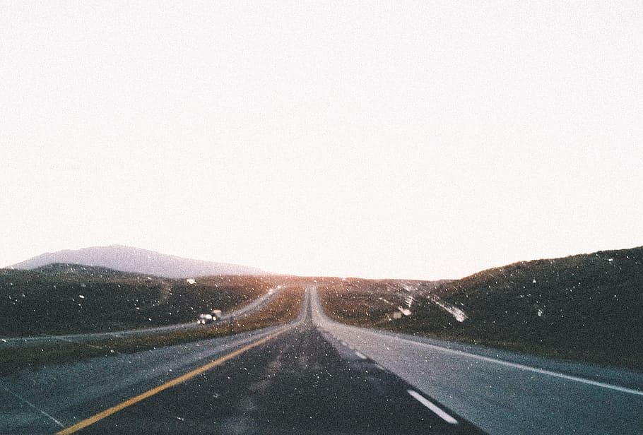 road, transportation, sky, the way forward, copy space, direction HD wallpaper