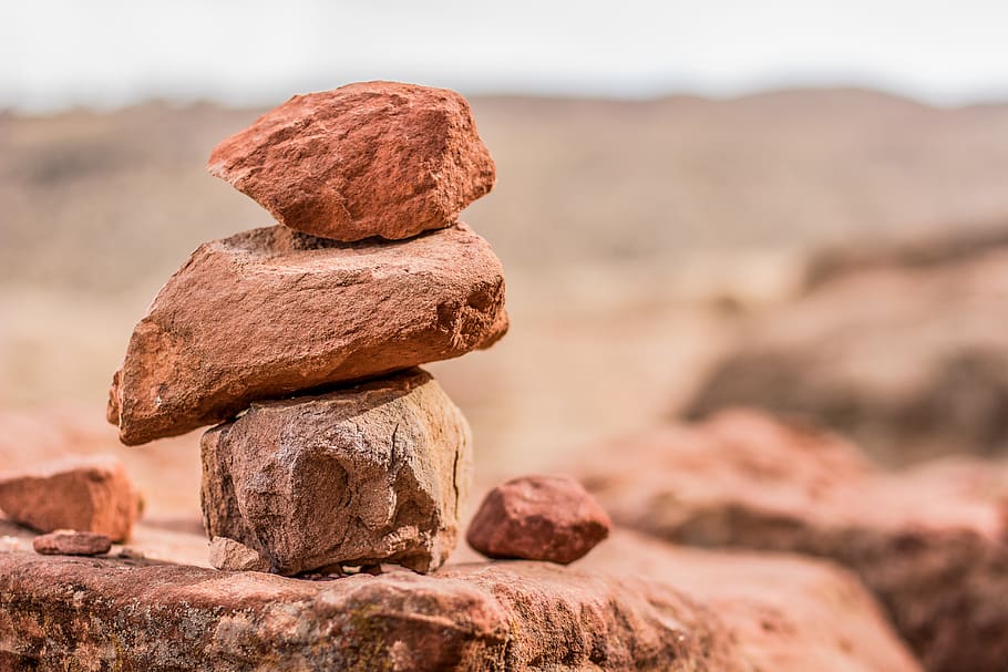 stacked brown rocks, balance, rock - object, solid, no people HD wallpaper