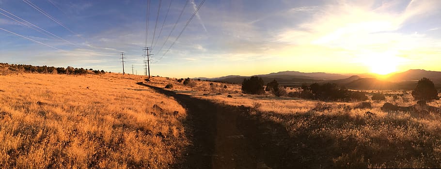 sunset, panorama, sky, landscape, nature, twilight, afterglow HD wallpaper