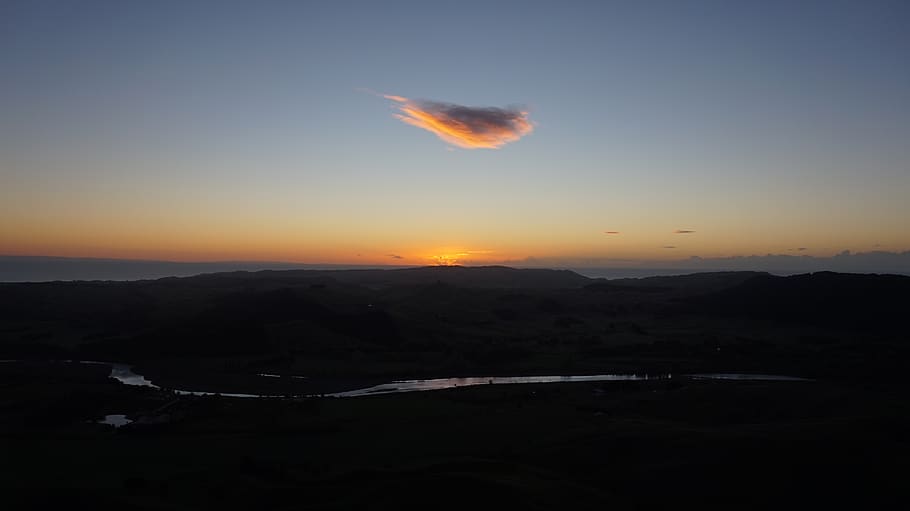 hawke's bay, sky, sunset, scenics - nature, mountain, beauty in nature HD wallpaper