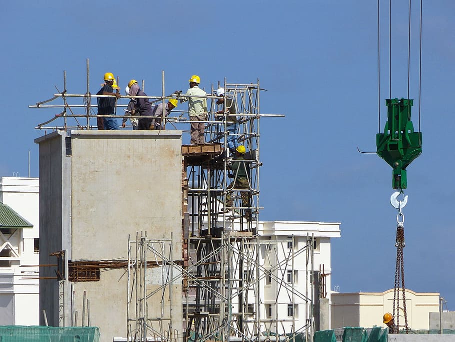 site, construction, build, work, worker, human, activity, crane HD wallpaper