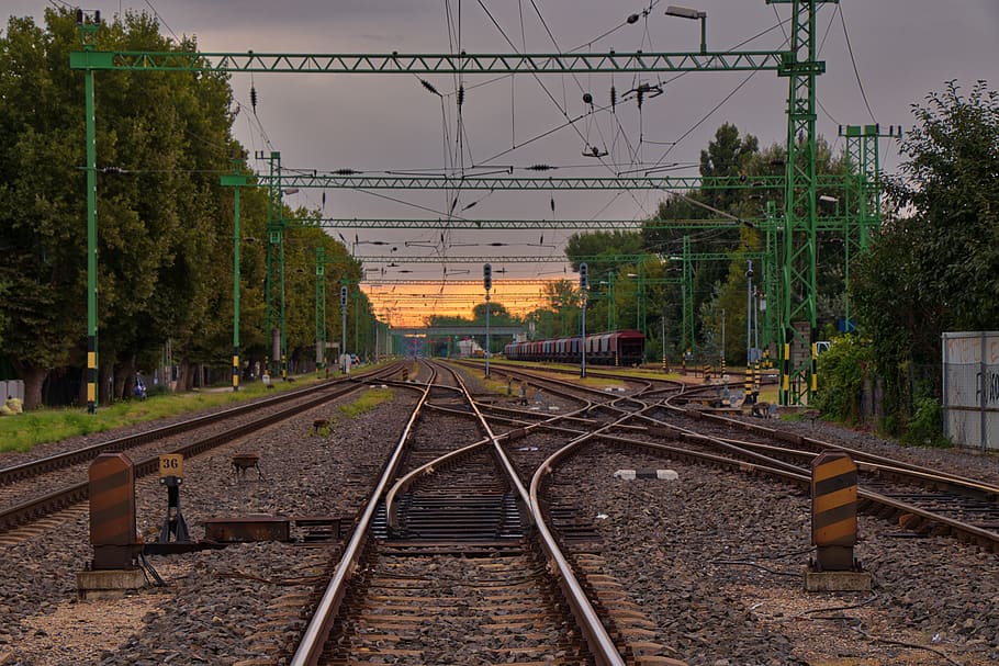 tracks, railway station, soft, rail transportation, railroad track HD wallpaper