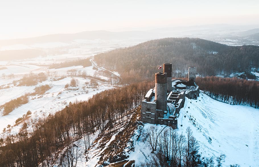 factory on the hill during daytime, nature, outdoors, poland HD wallpaper
