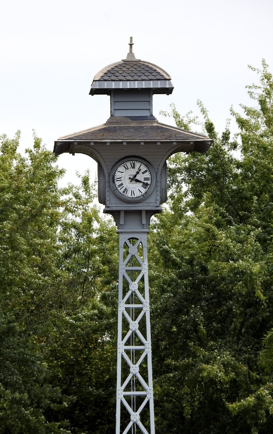 clock, former, metal, retro, mechanism, tree, plant, architecture HD wallpaper