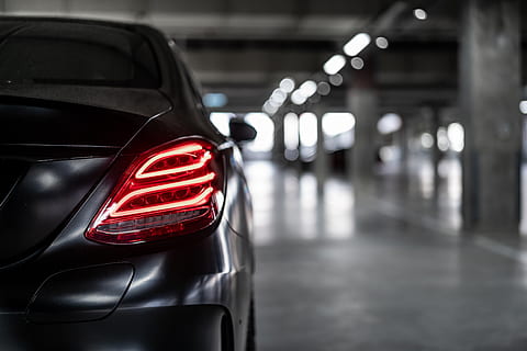 car, light, rear, red, benz, mercedes, black, dark, bright HD wallpaper