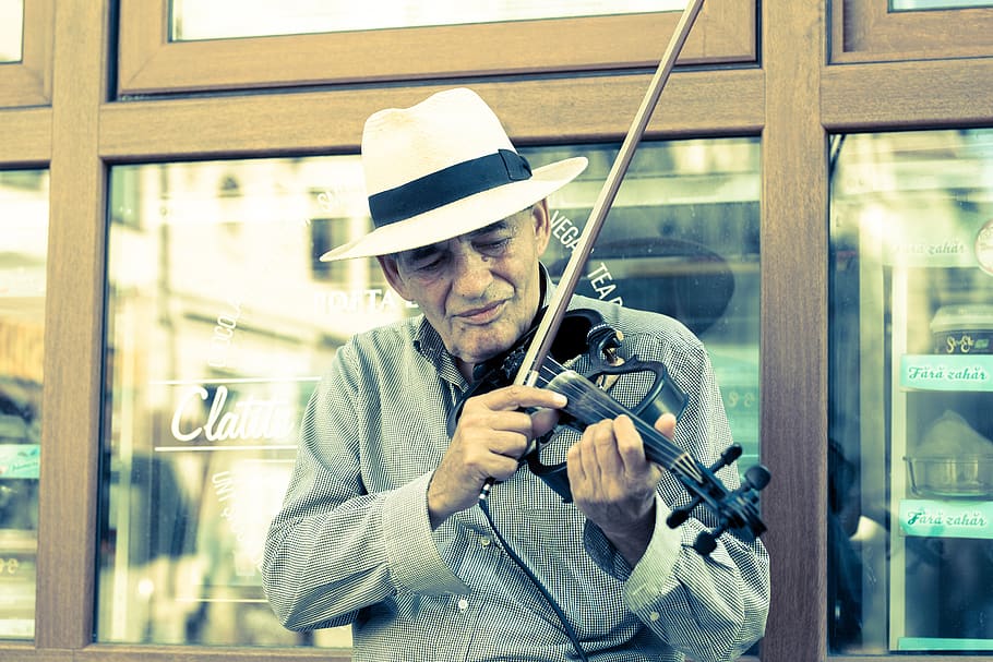 portrait, old, man, senior, violin, one person, holding, clothing HD wallpaper