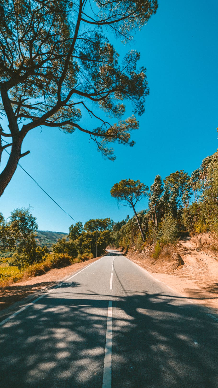 black road path, gravel, dirt road, portugal, peso da régua HD wallpaper
