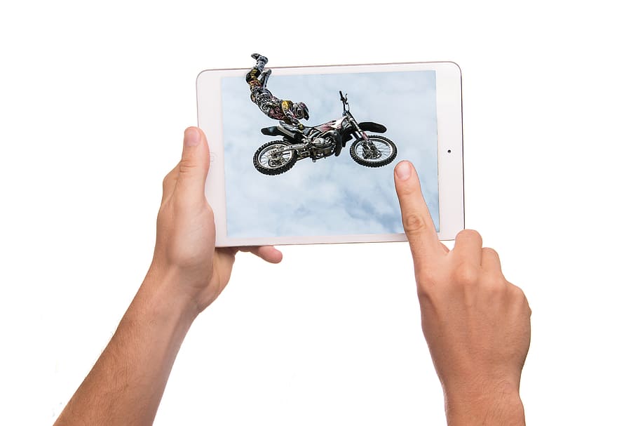 tablet, 3d, electronic, object, touch, screen, technology, motocross HD wallpaper