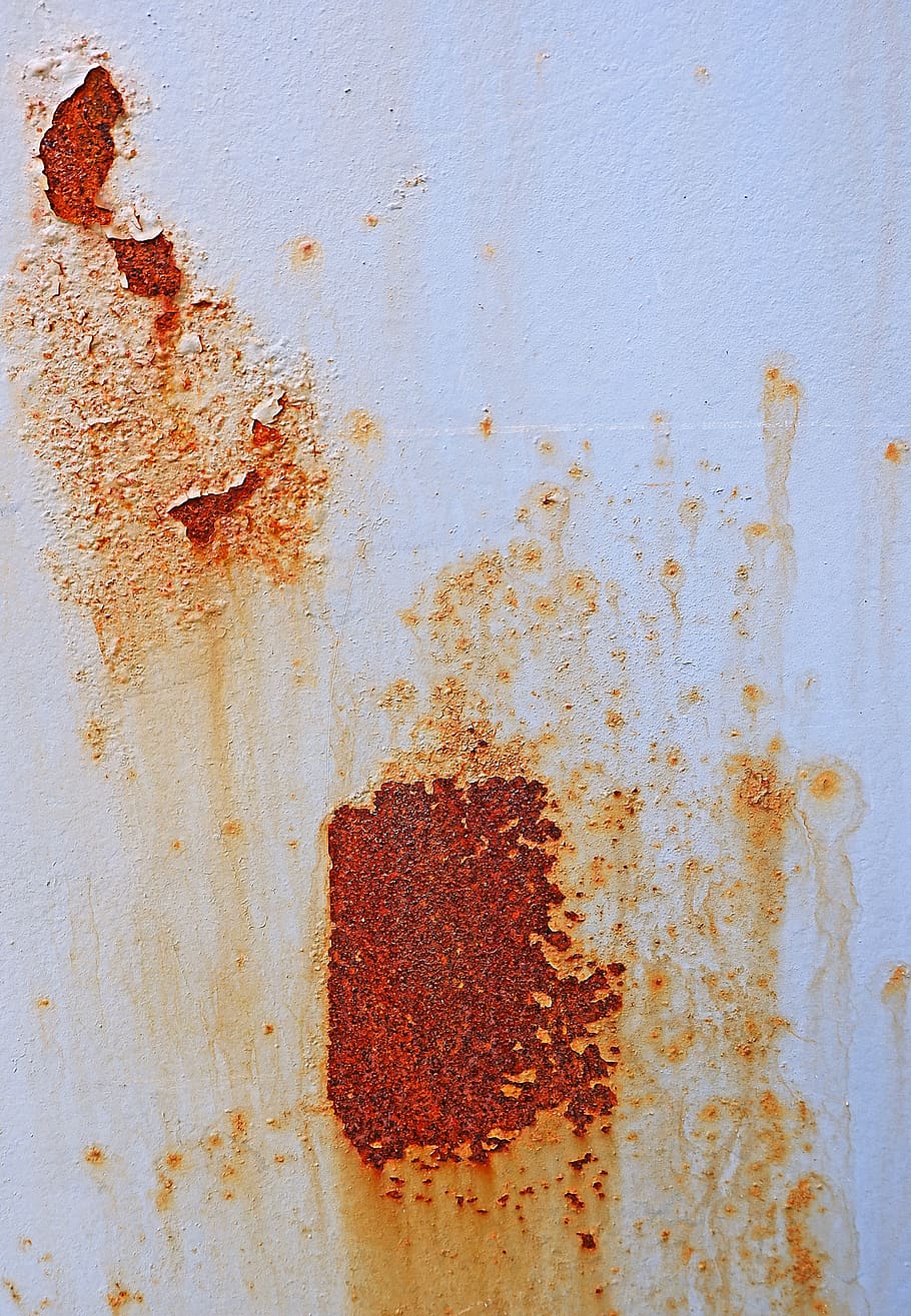 rust, rug, painting, art, stain, steel, plant, pollen, oil spill, HD wallpaper