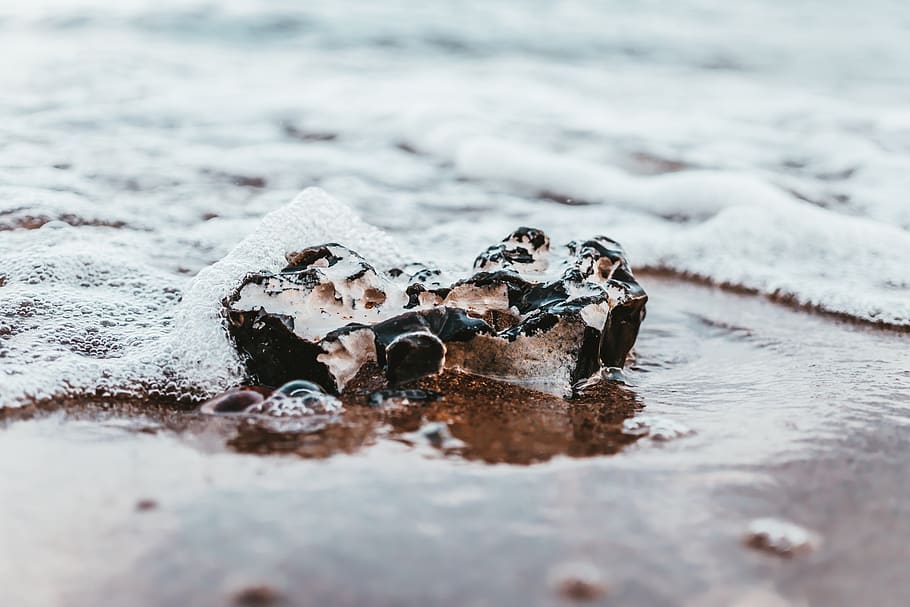 wave, foam, close up, beach, coast, sea, water, inject, nature HD wallpaper
