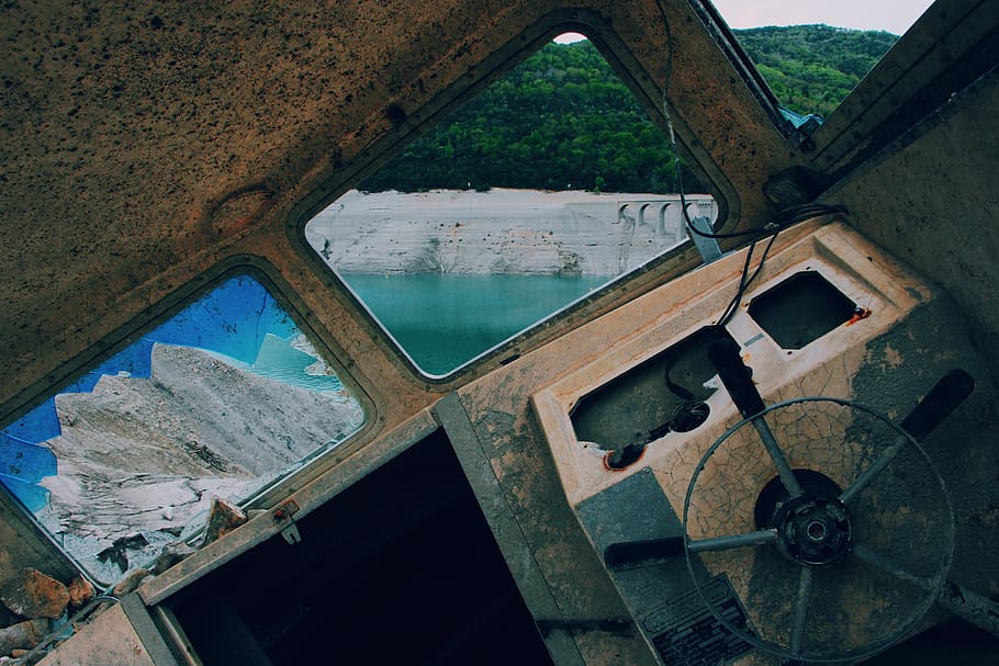 beige boat interior, transportation, rusty, mode of transportation HD wallpaper