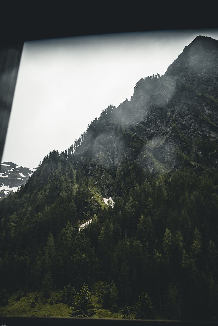 Mountain Ranges With Trees Screengrab, fog, forest, lake, landscape HD wallpaper