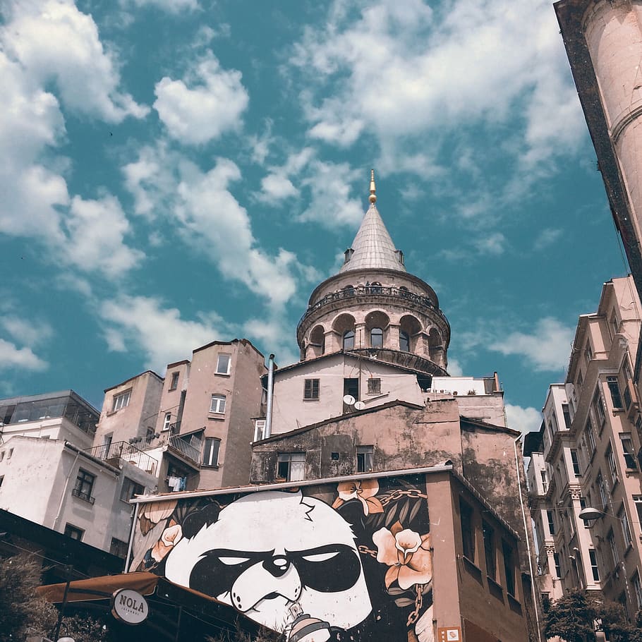 Panda Paint On Wall, architecture, buildings, city, town, urban HD wallpaper