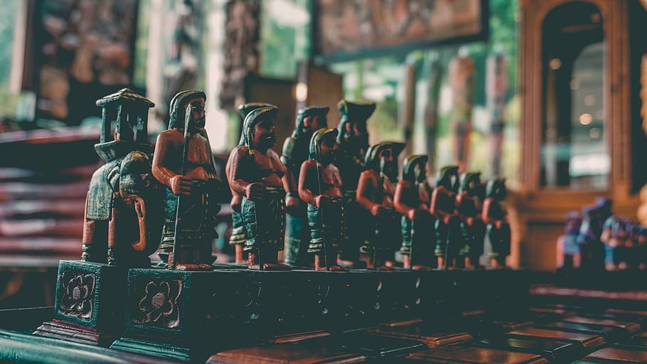 chess, game, ancient, vintage, in a row, arrangement, large group of objects HD wallpaper