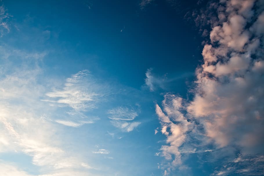 Cloudy blue sky, clouds, cloud - sky, beauty in nature, low angle view HD wallpaper