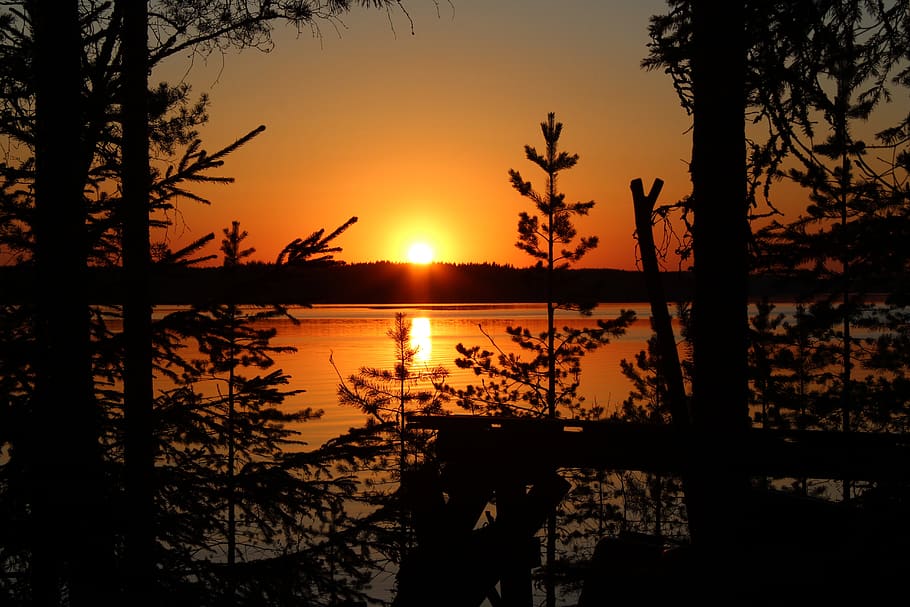 sunset, nature, reflection, mood, water, beauty in nature, sky HD wallpaper