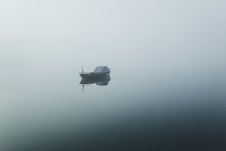 brown boat, nature, transportation, vehicle, weather, outdoors HD wallpaper