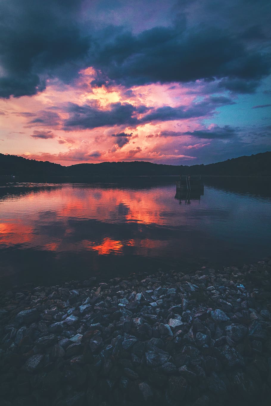 lake under cloudy sky, cloud - sky, water, sunset, beauty in nature HD wallpaper