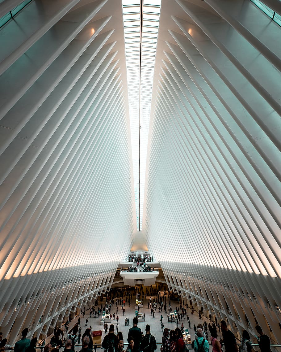 People Inside A Building, architecture, ceiling, contemporary HD wallpaper