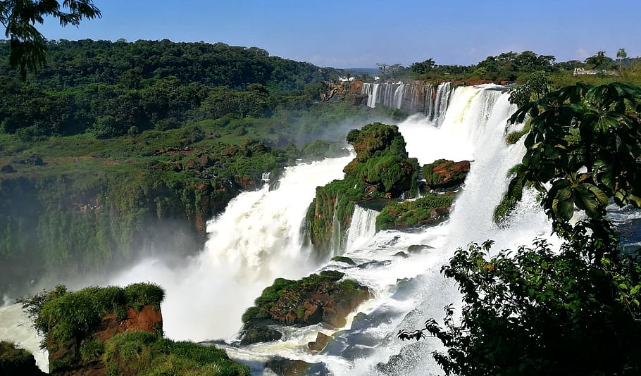 outdoors, nature, river, water, waterfall, iguazu, brasil, foz do iguazu, HD wallpaper