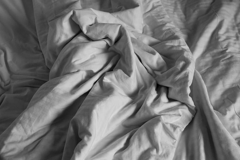 sheet, blackandwhite, sleep, bed, duvet, textile, linen, indoors HD wallpaper