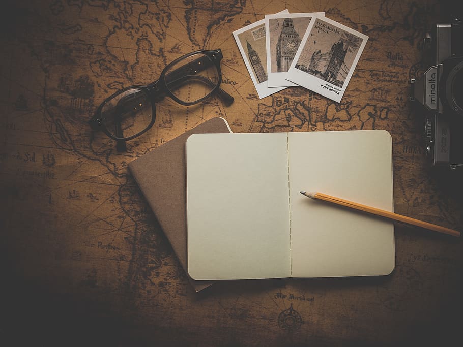 Black Framed Eyeglasses Beside Big Ben Pictures and Notebook HD wallpaper