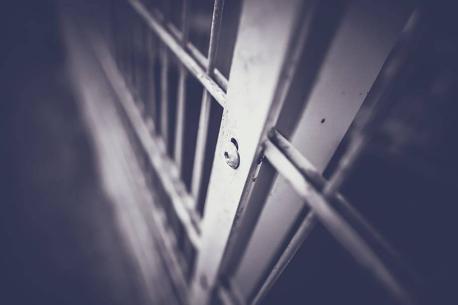 Shallow Focus Photography Of White Gate, black and white, black-and-white HD wallpaper