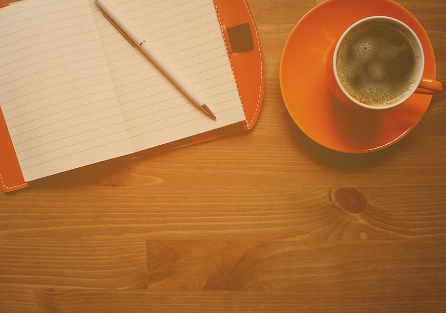 Orange Cup on Saucer, beverage, caffeine, coffee, coffee drink, HD wallpaper