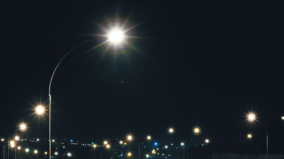 kenya, nairobi, night, lights, illuminated, street light, sky, HD wallpaper