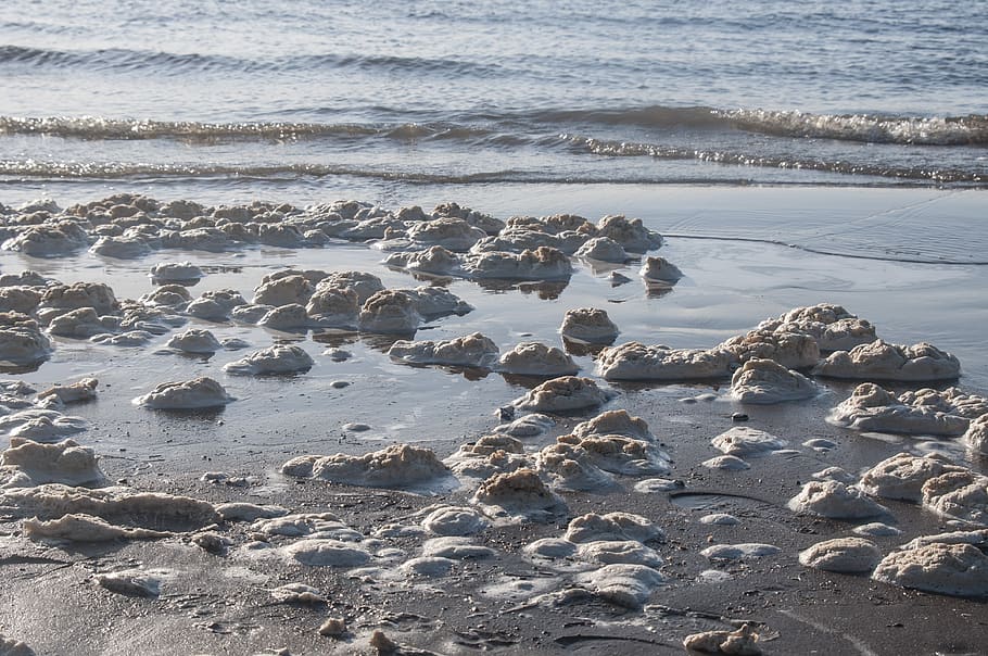 river, landscape, nature, foam, beautiful, water, beach, wave HD wallpaper