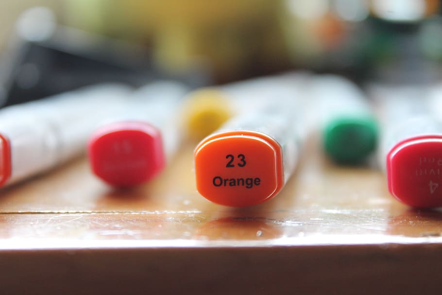 colors, marking, colorful, multicolor, indoors, selective focus HD wallpaper