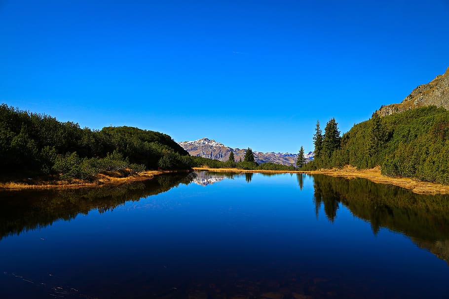 waters, lake, nature, reflection, sky, mountain, landscape HD wallpaper