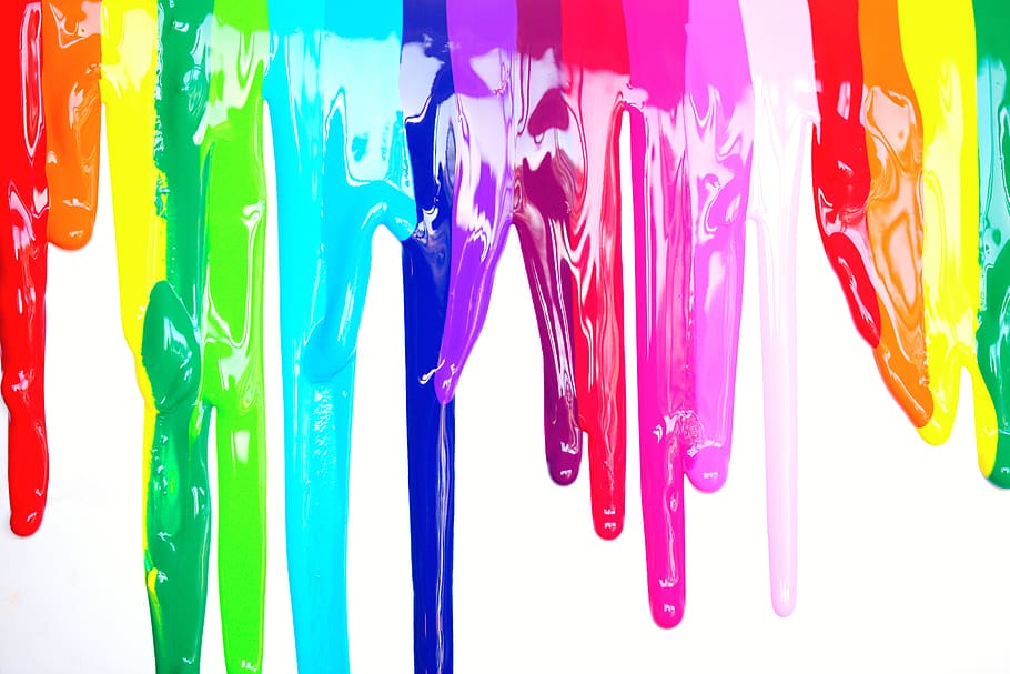 Multicolored Paint Drippings, artistic, arts and crafts, colorful, HD wallpaper