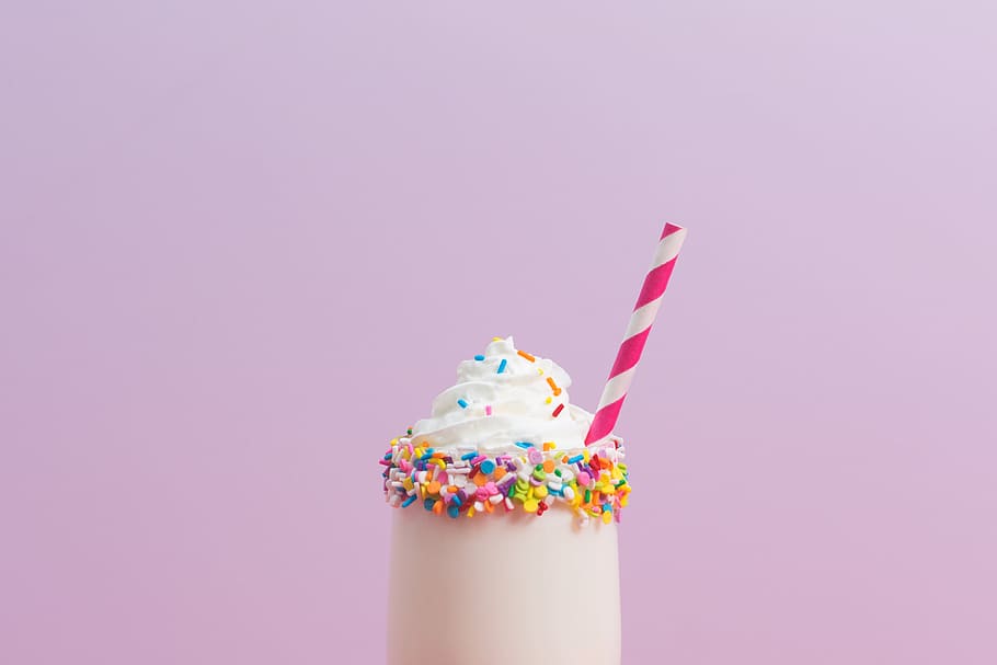 Milkshake On Pink Photo, Food, Dessert, sweet, indulgence, food and drink, HD wallpaper