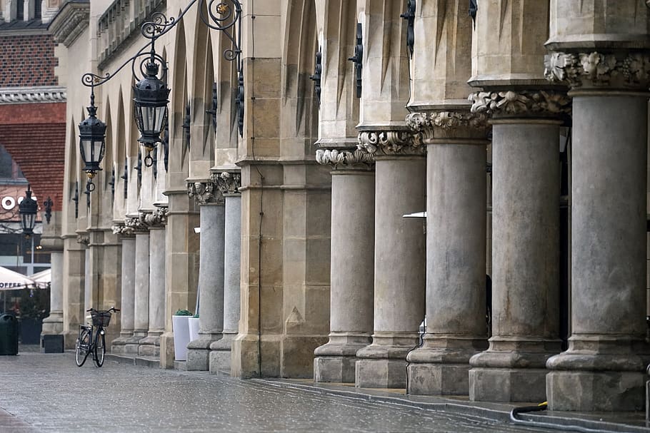 poland, kraków, architecture, architectural column, built structure HD wallpaper